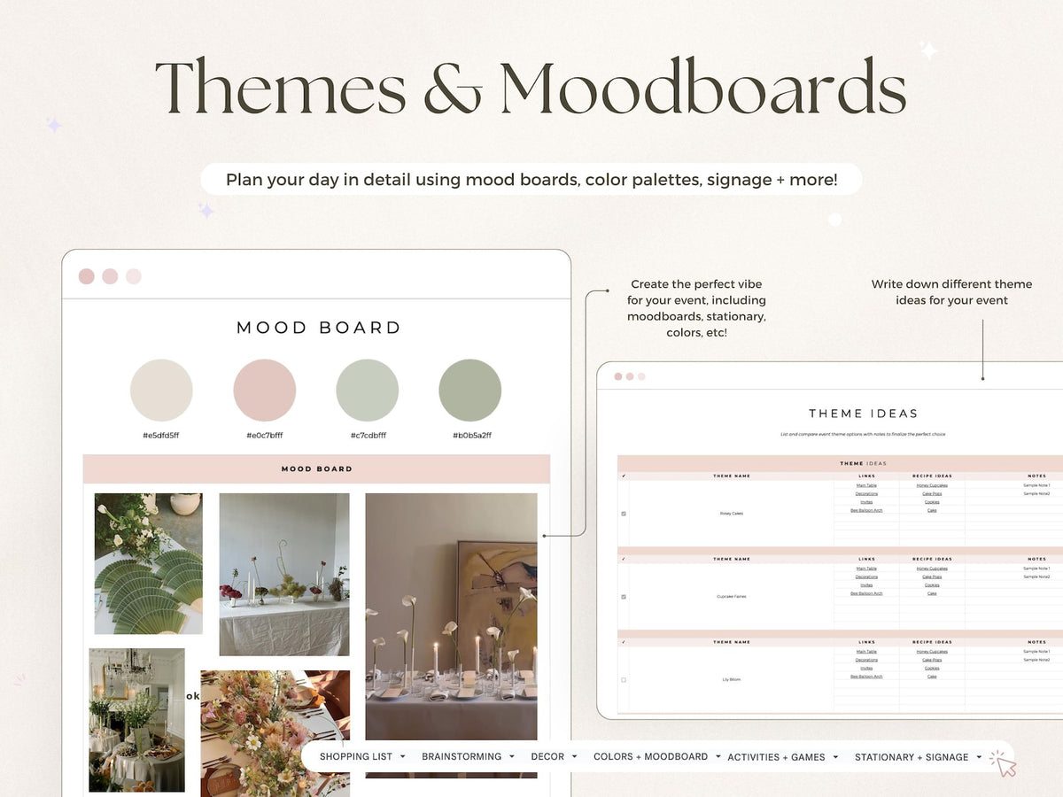 Event Planner Spreadsheet for Google Sheets