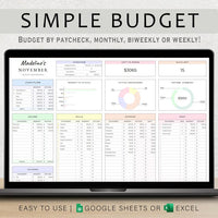 Budget Planner Spreadsheet for Google Sheets