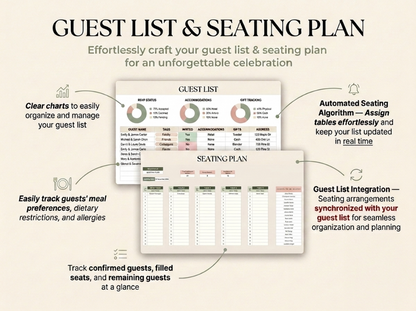 Wedding Planner Spreadsheet for Google Sheets + Bonus Interactive Desktop App