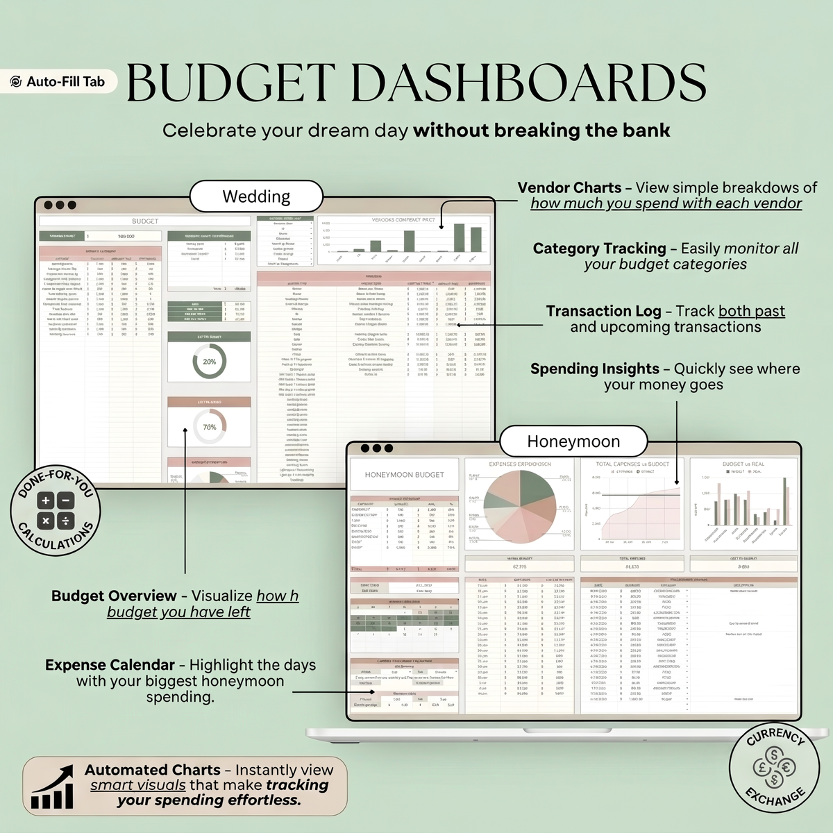 Wedding Planner Spreadsheet for Google Sheets + Bonus Interactive Desktop App