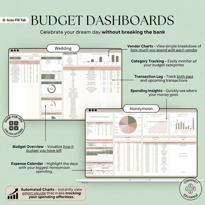 Wedding Planner Spreadsheet for Google Sheets + Bonus Interactive Desktop App