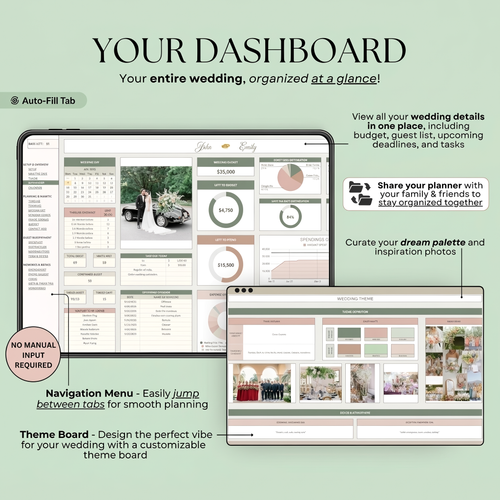 Wedding Planner Spreadsheet for Google Sheets + Bonus Interactive Desktop App