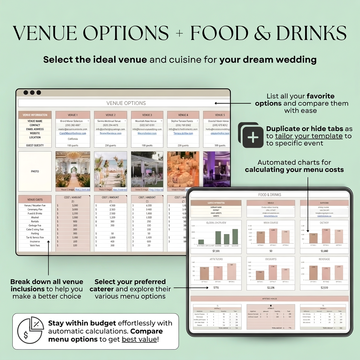 Wedding Planner Spreadsheet for Google Sheets + Bonus Interactive Desktop App